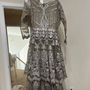 NEW Iznik Maxi  tiered size small wedding Pakistani dress Suffuse Republic